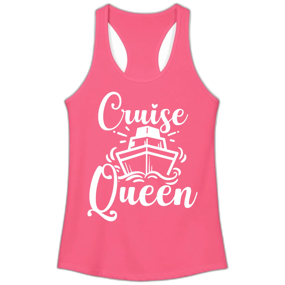 Cruise Queen Ladies Tank in Solid Hot Pink
