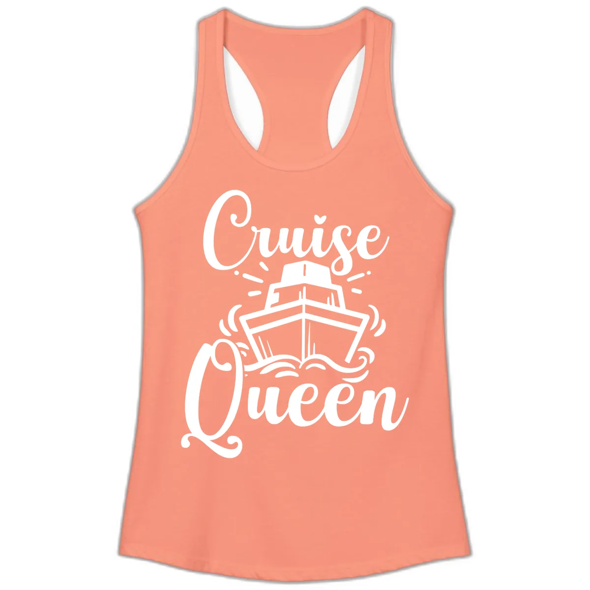 Cruise Queen Ladies Tank in Solid Light Orange