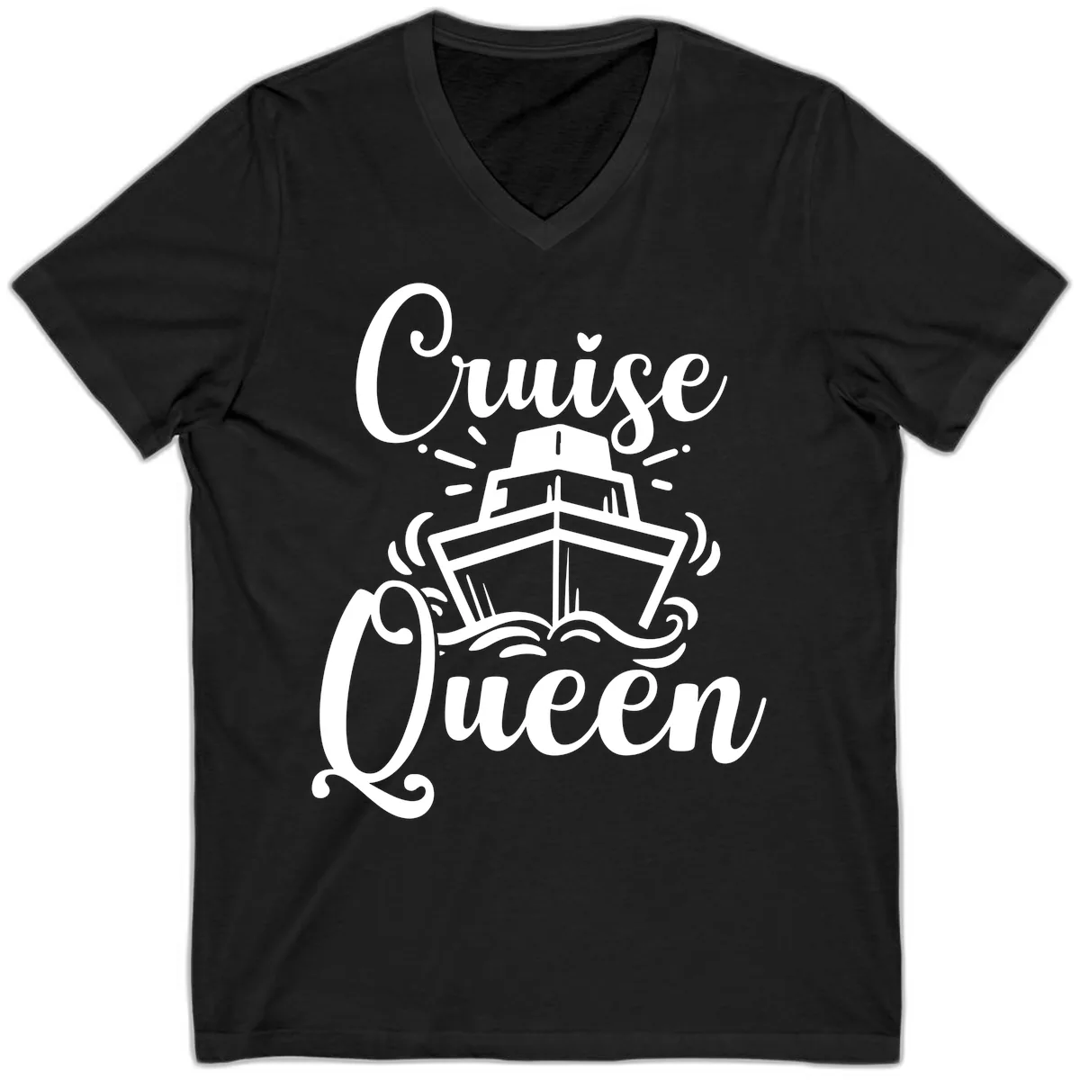 Cruise Queen V-Neck in Black