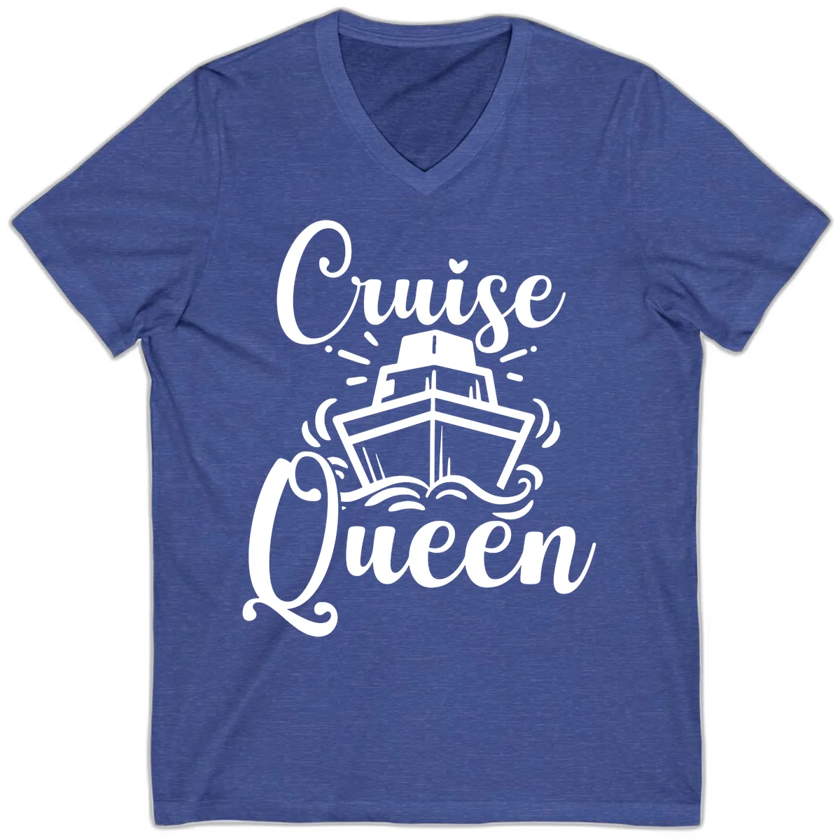 Cruise Queen V-Neck in Heather True Royal