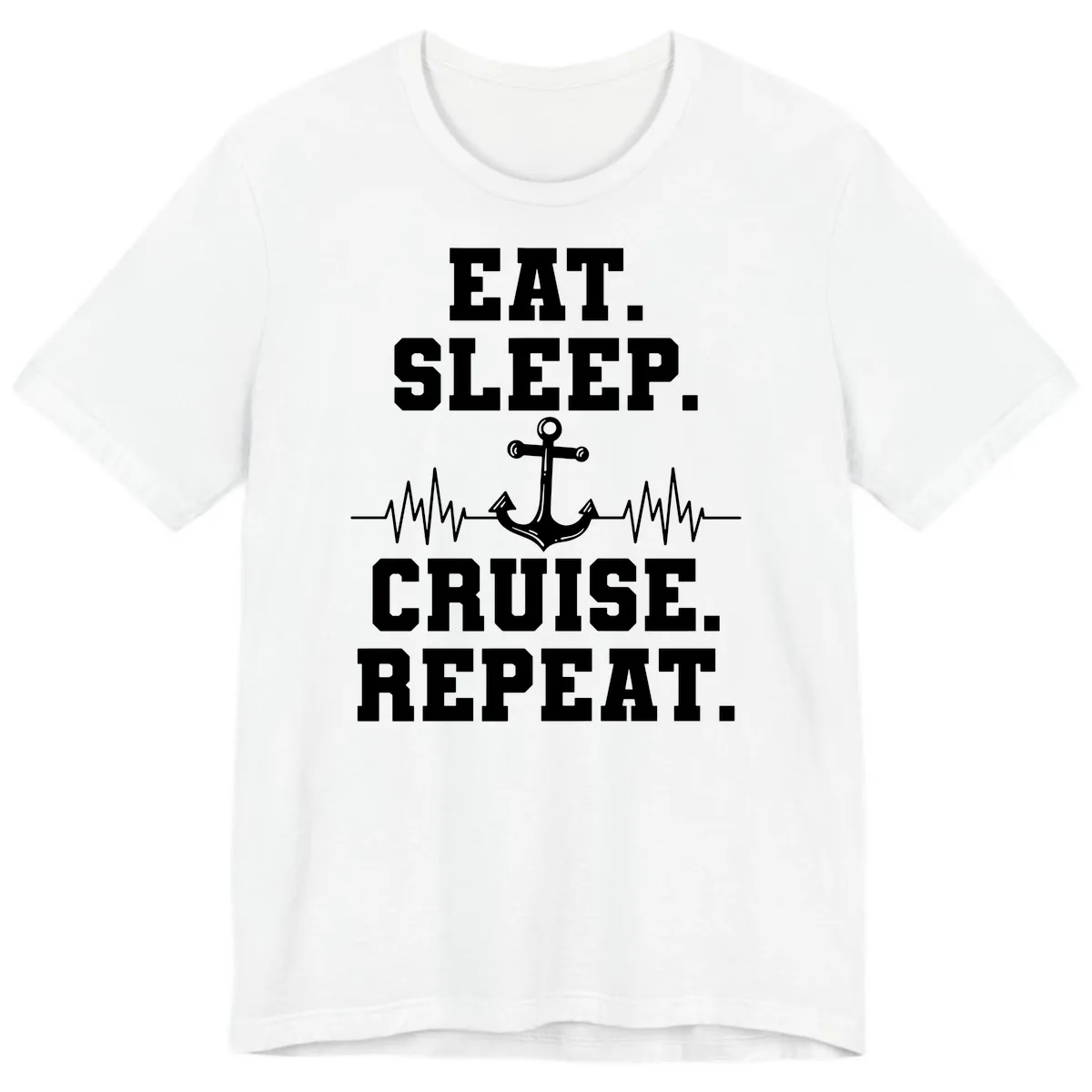 Eat Sleep Cruise Repeat Anchor Premium T-Shirt in White