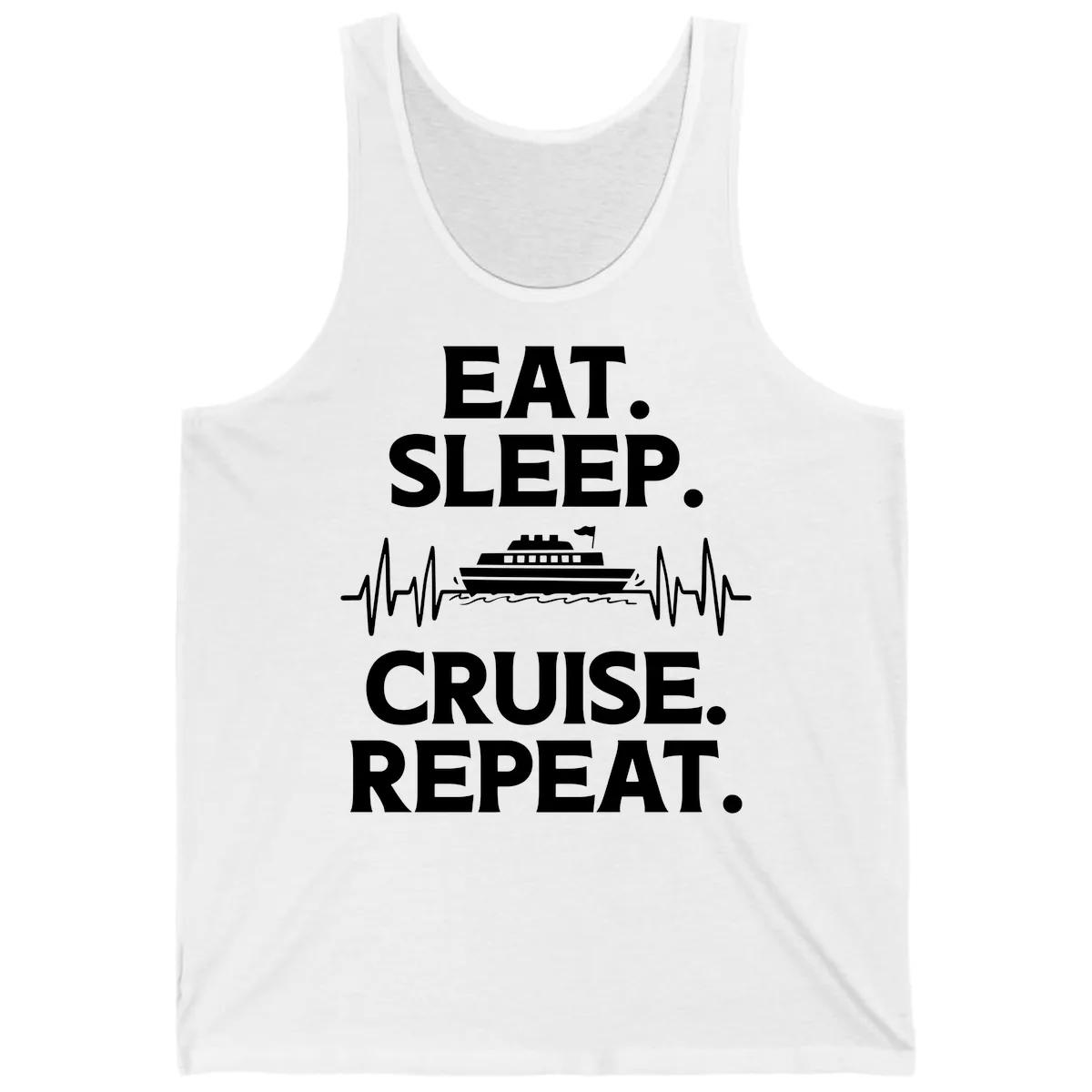 Eat Sleep Cruise Repeat Tank in White