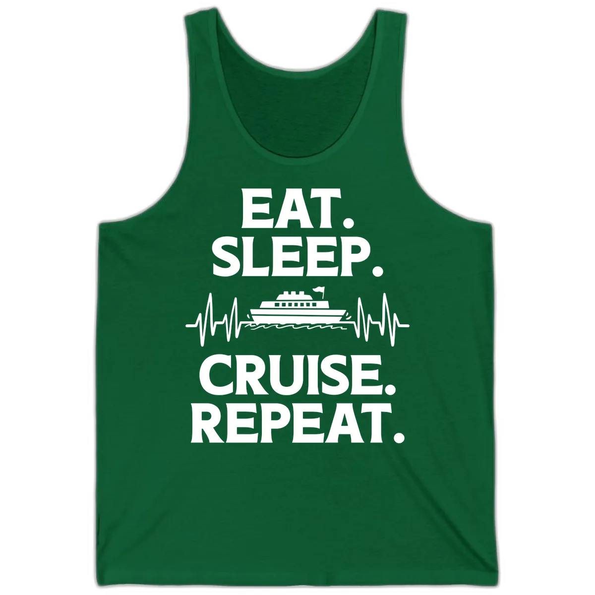 Eat Sleep Cruise Repeat Tank in Kelly