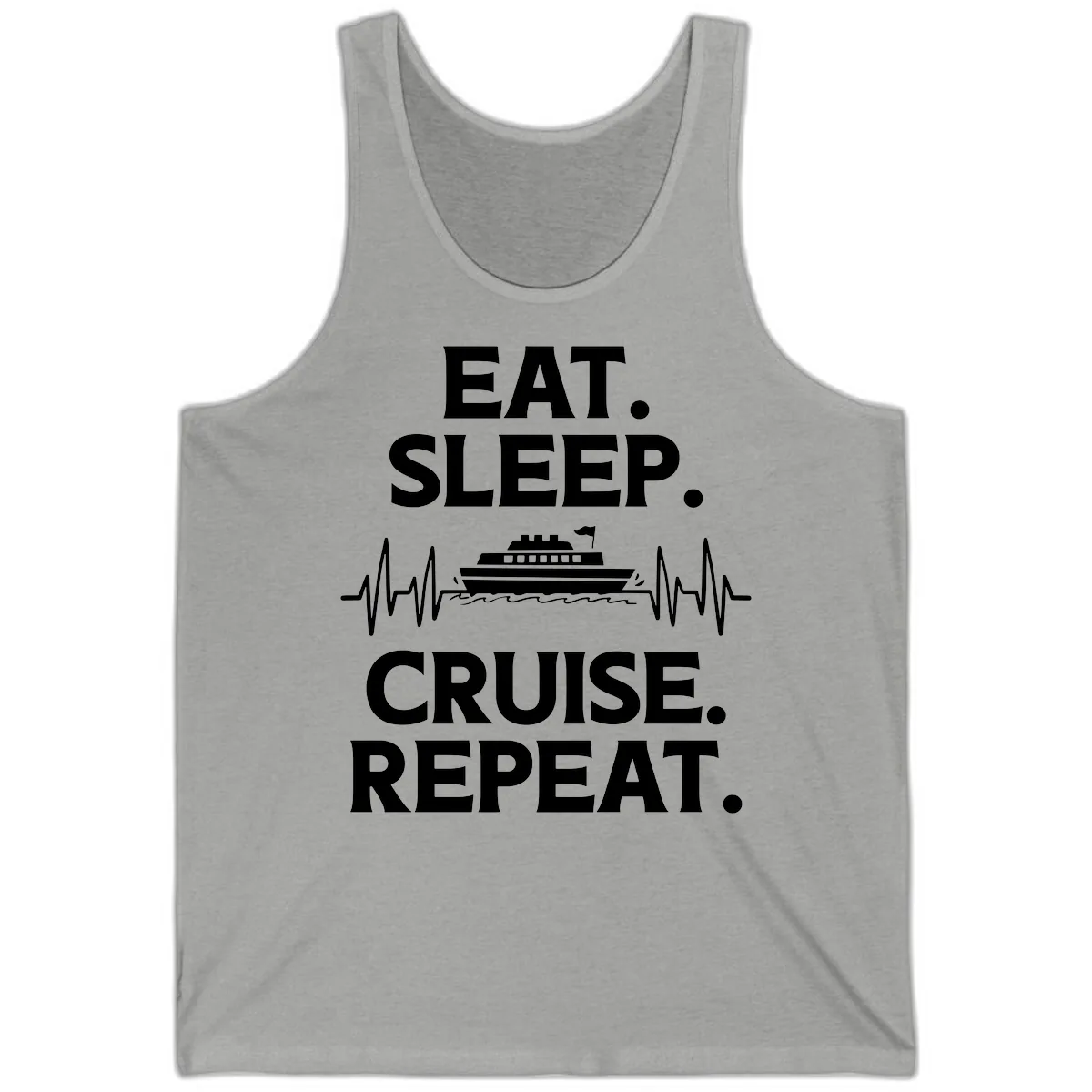 Eat Sleep Cruise Repeat Tank in Athletic Heather