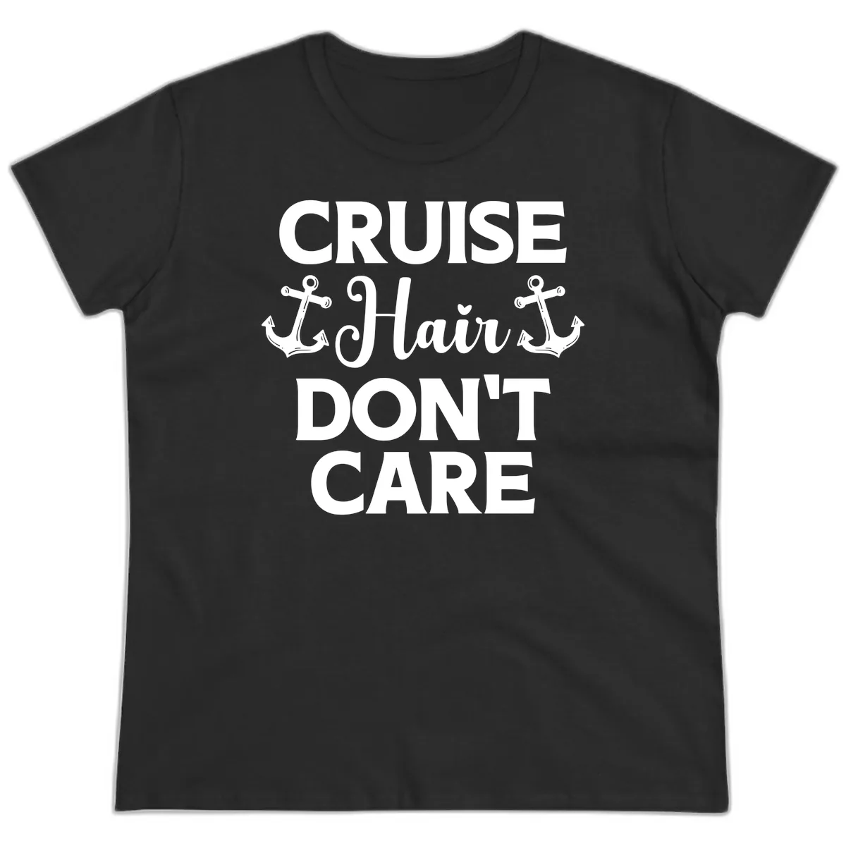 Cruise Hair Don't Care Ladies Tee in Black