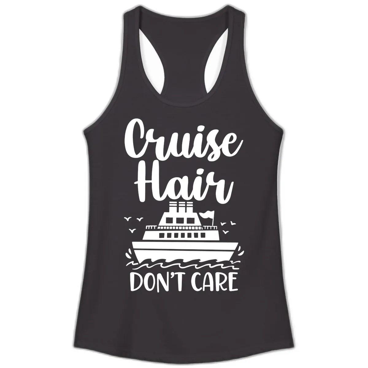 Cruise Hair Don't Care Ladies Tank in Black