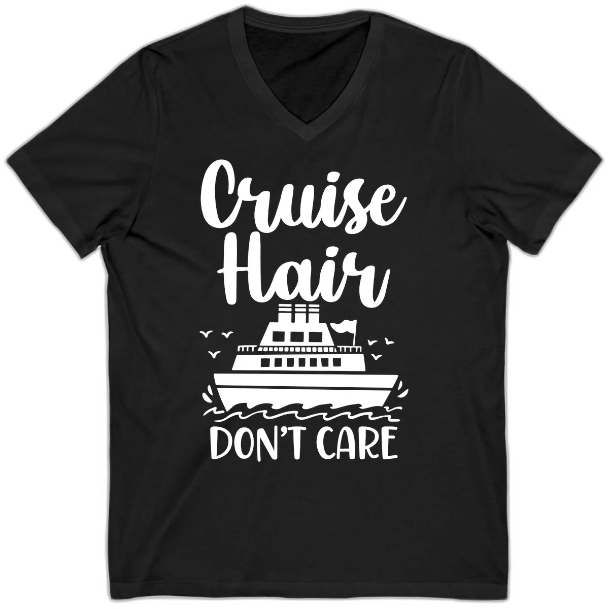 Cruise Hair Don't Care V-Neck in Black