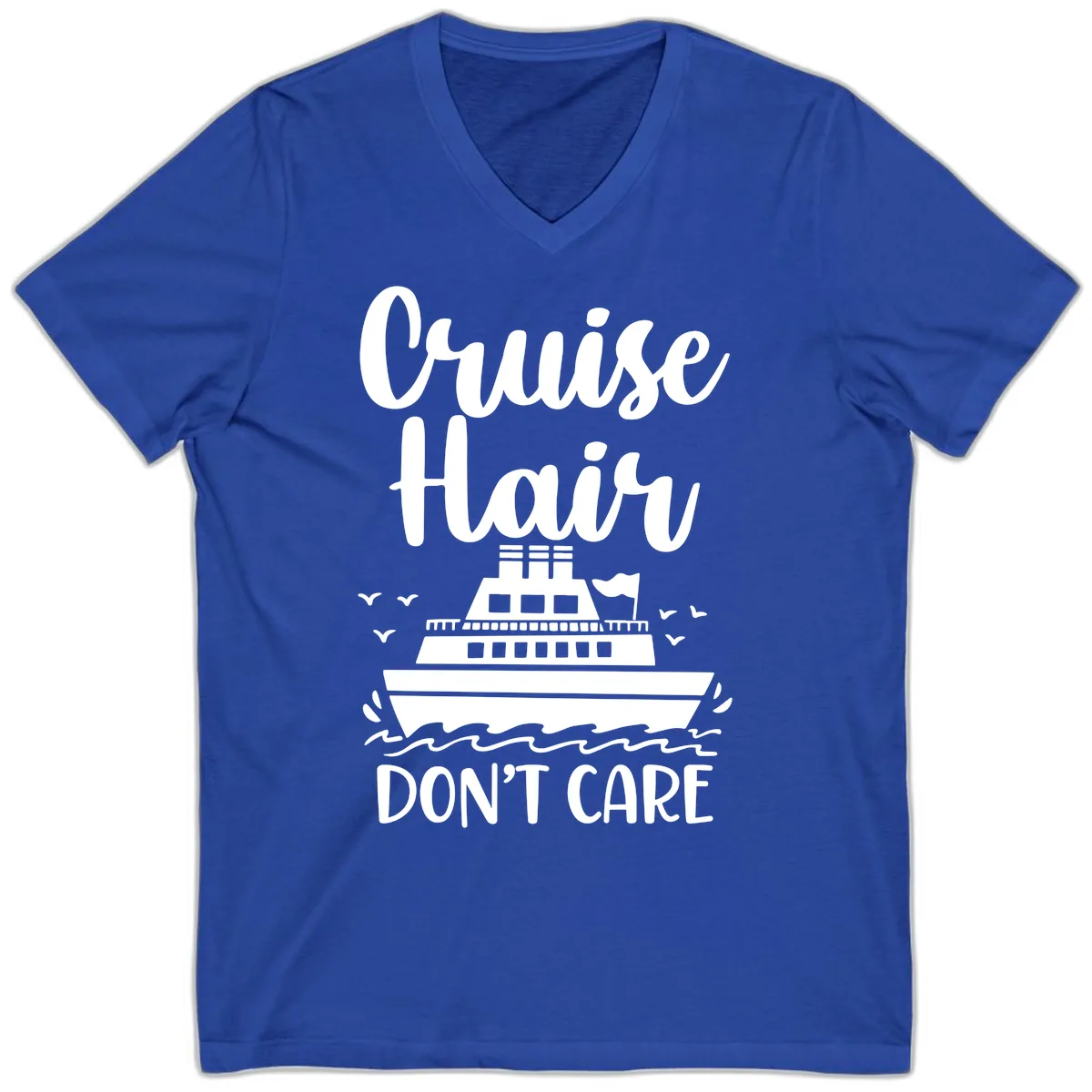 Cruise Hair Don't Care V-Neck in True Royal