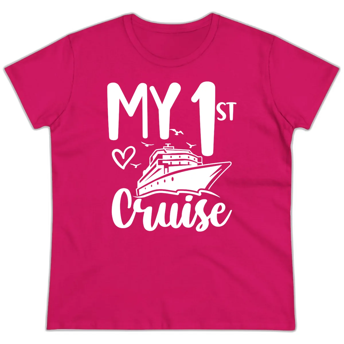My First Cruise Ladies Tee in Heliconia