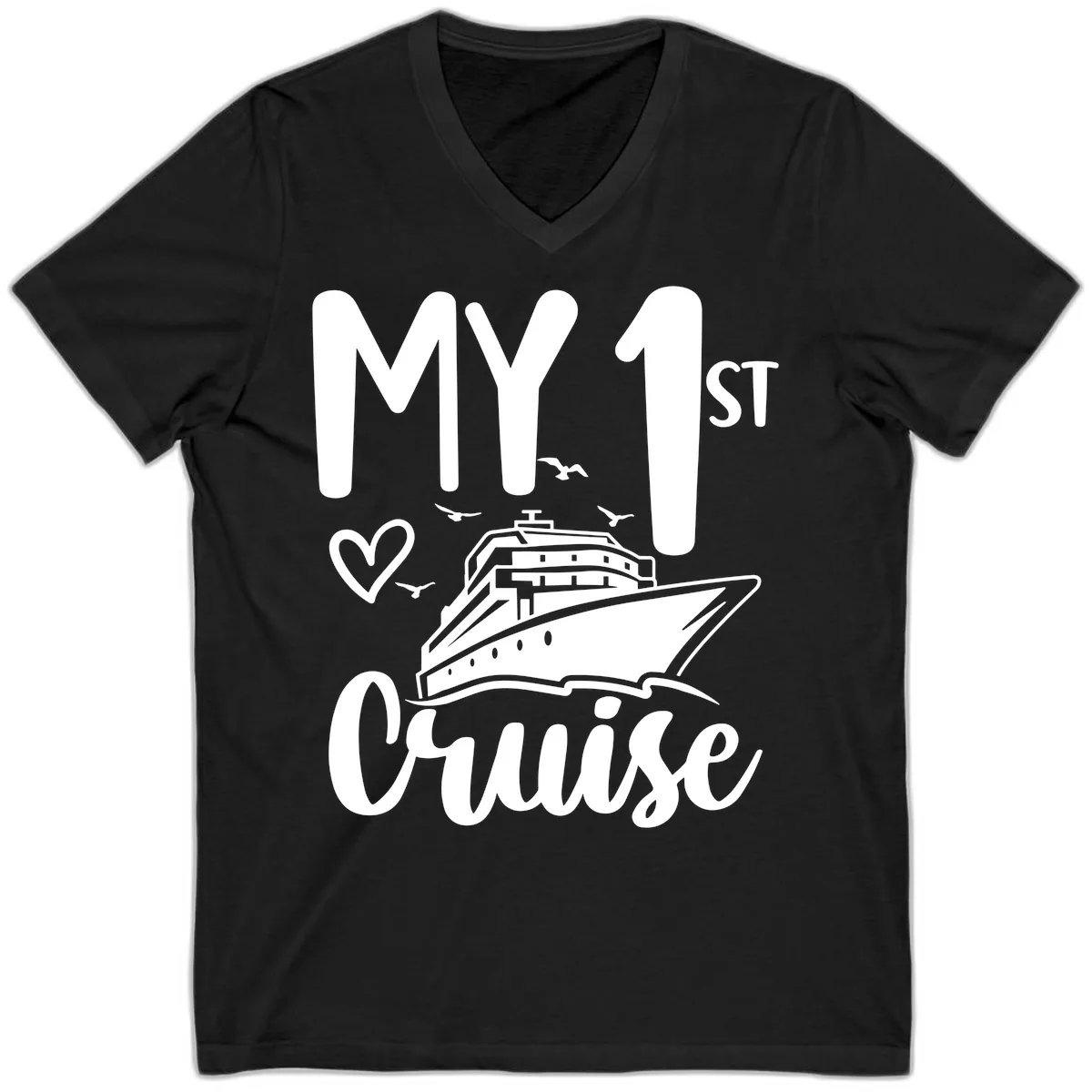 My First Cruise V-Neck in Black