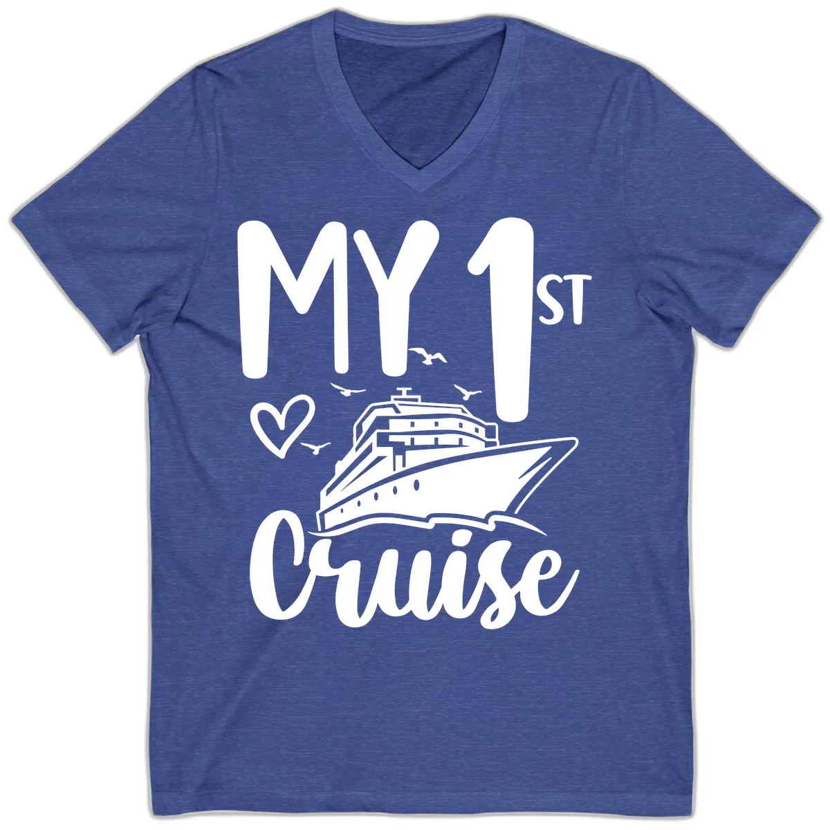 My First Cruise V-Neck in Heather True Royal