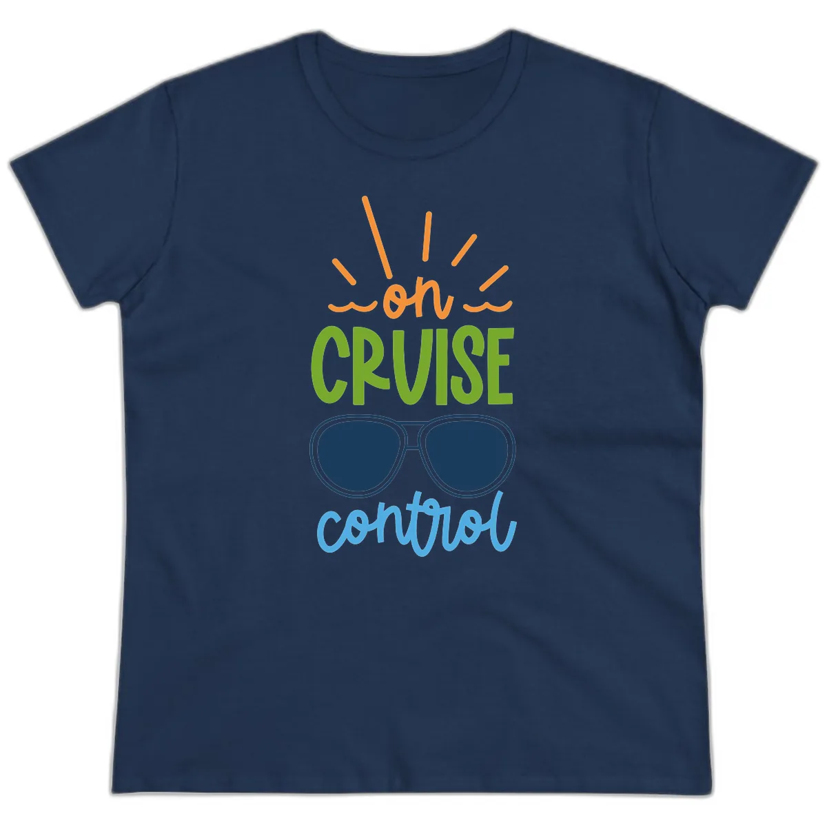 Oh Cruise Control Ladies Tee in Navy