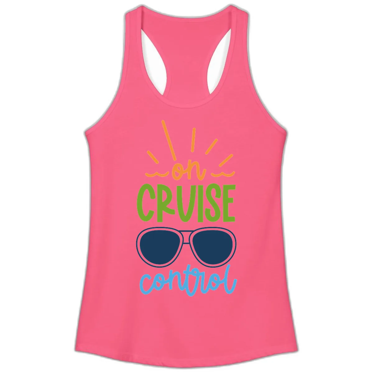 Oh Cruise Control Ladies Tank in Solid Hot Pink