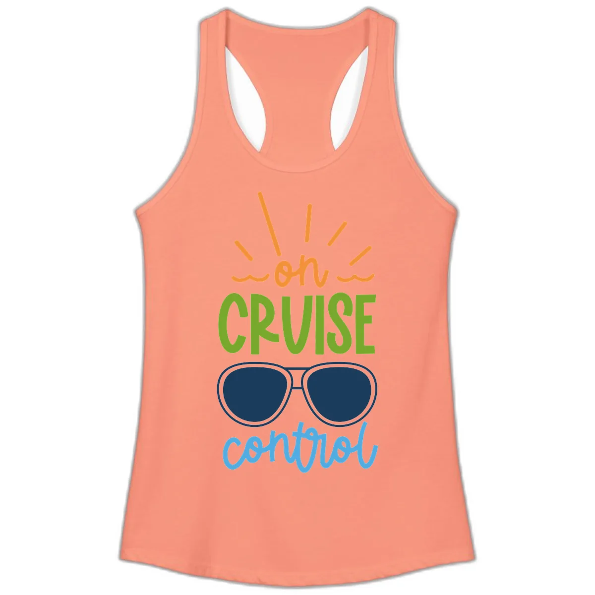 Oh Cruise Control Ladies Tank in Solid Light Orange