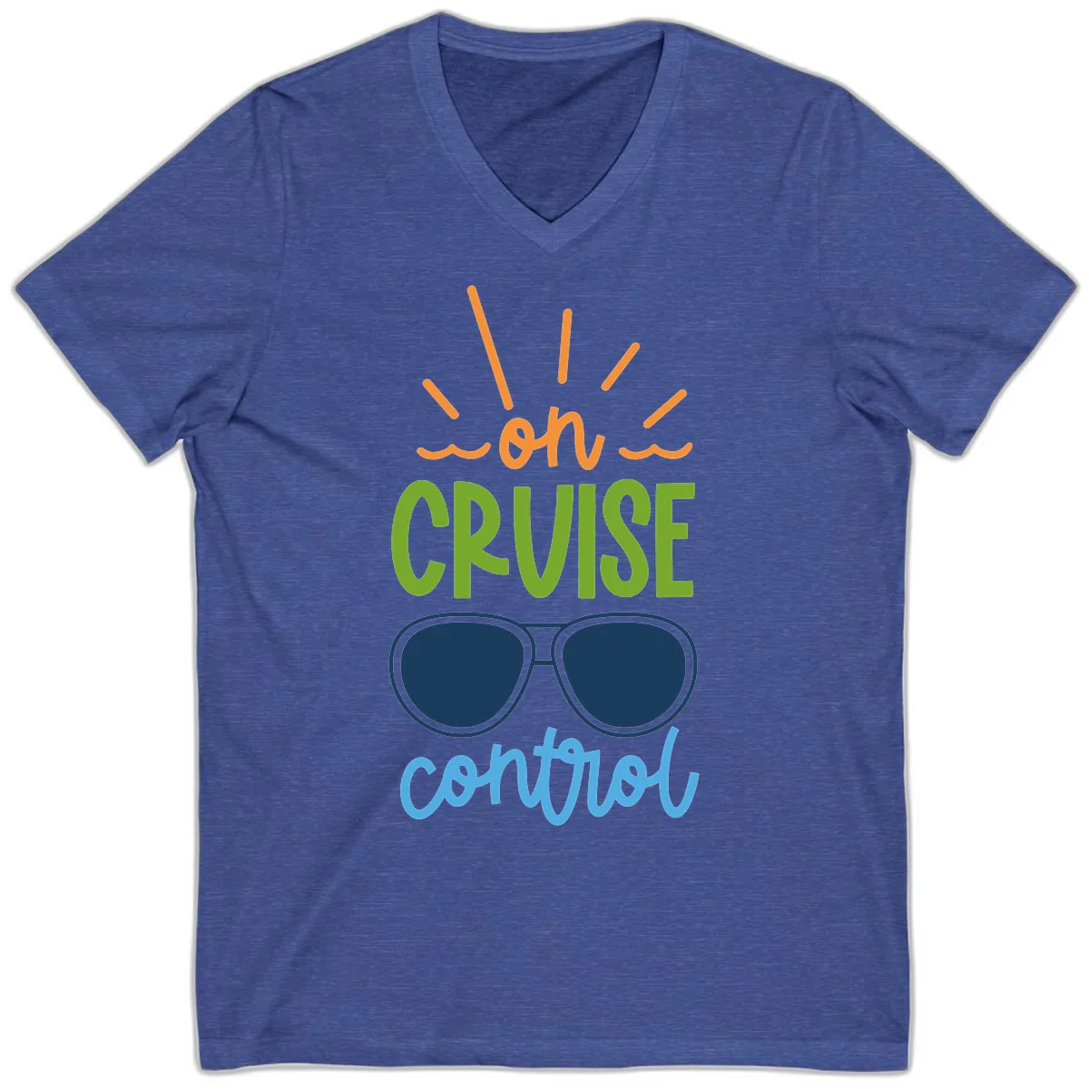 Oh Cruise Control V-Neck in Heather True Royal