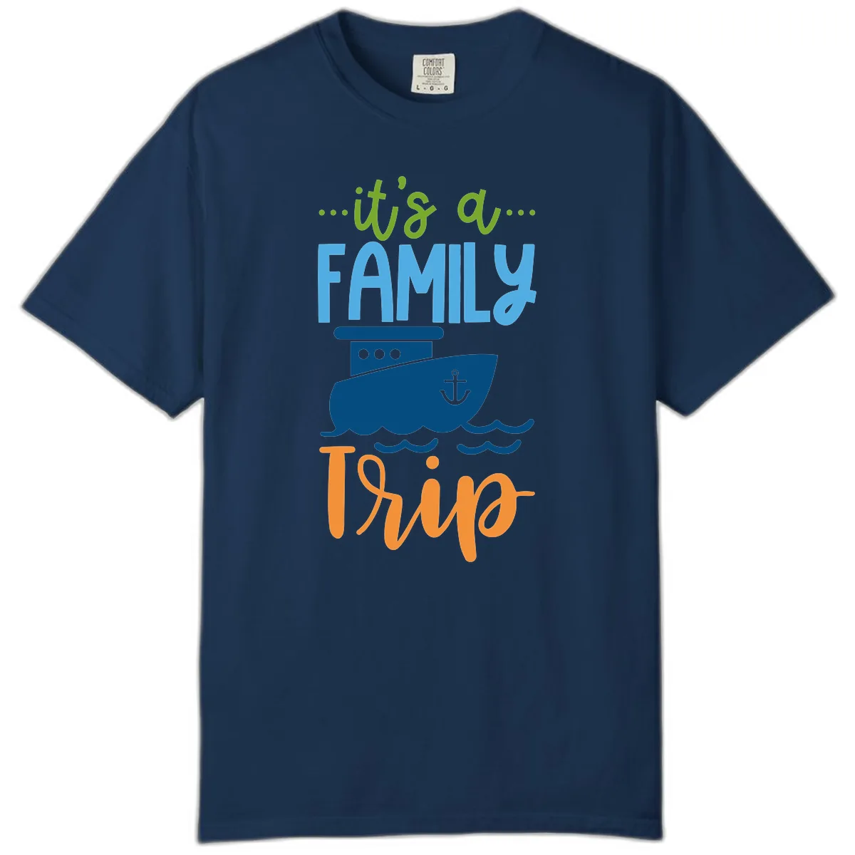 It's A Family Thing Cruise Comfort Color in Navy