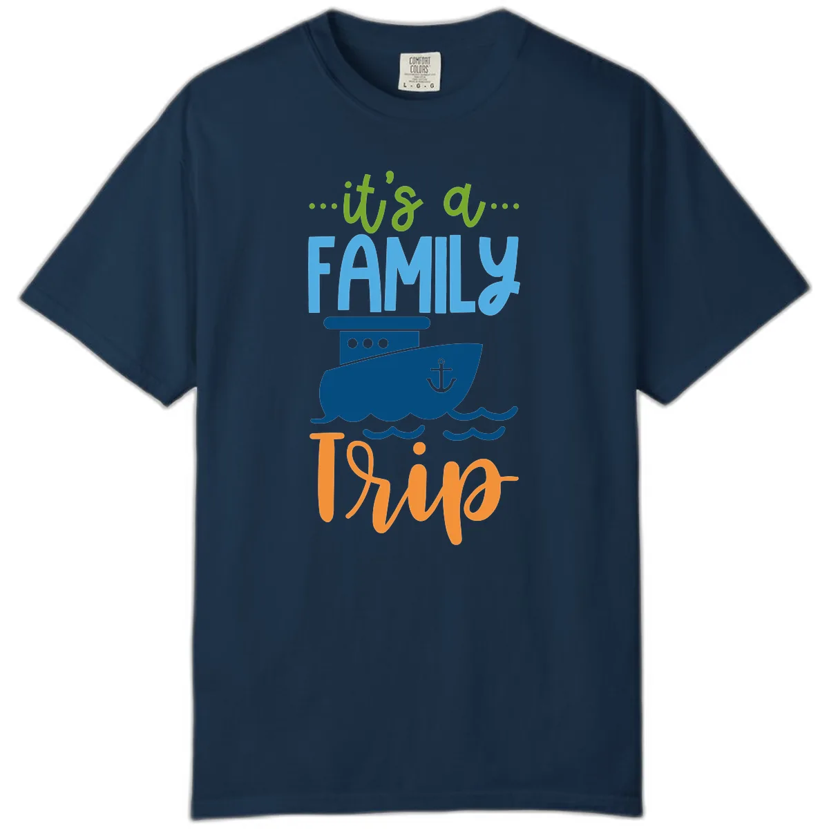 It's A Family Thing Cruise Comfort Color in True Navy