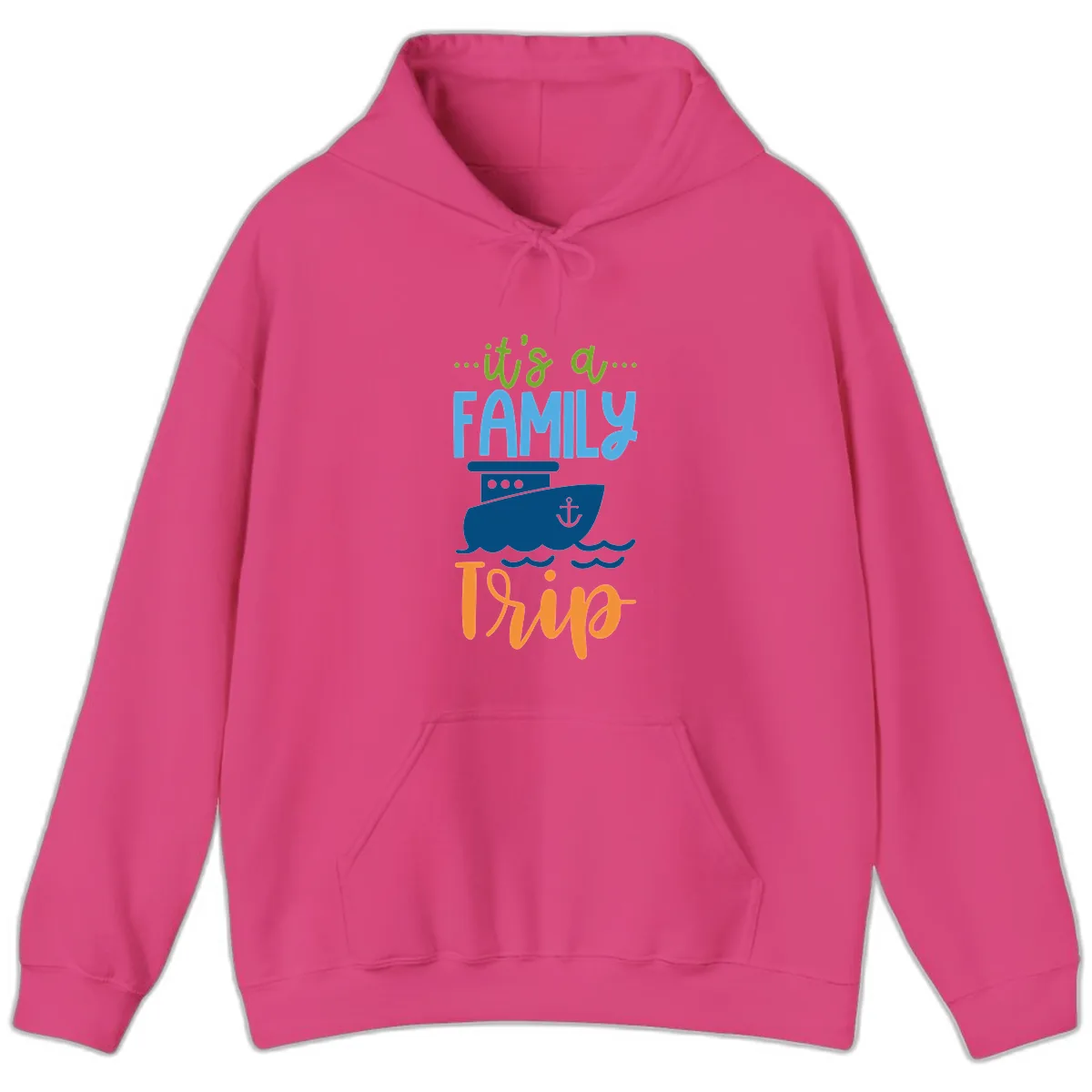 It's A Family Thing Cruise Hoodie in Heliconia