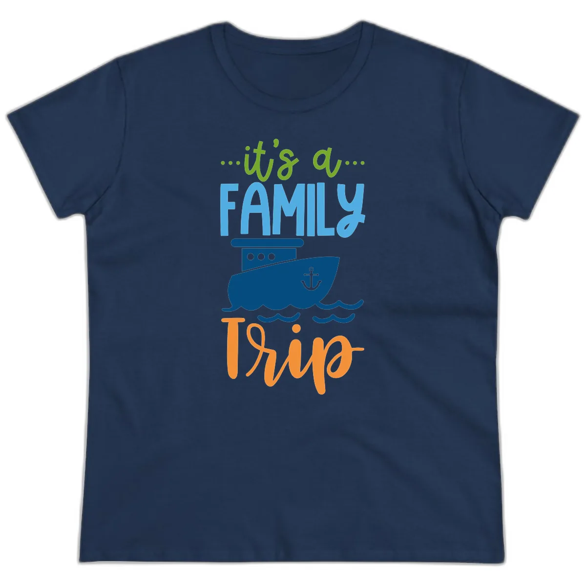 It's A Family Thing Cruise Ladies Tee in Navy
