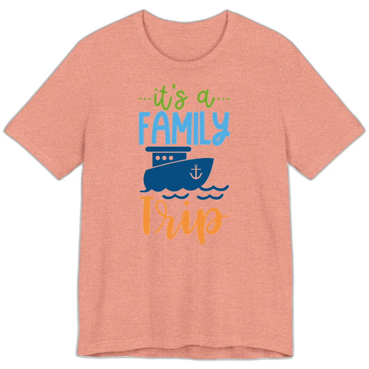 It's A Family Thing Cruise Premium T-Shirt in Heather Sunset