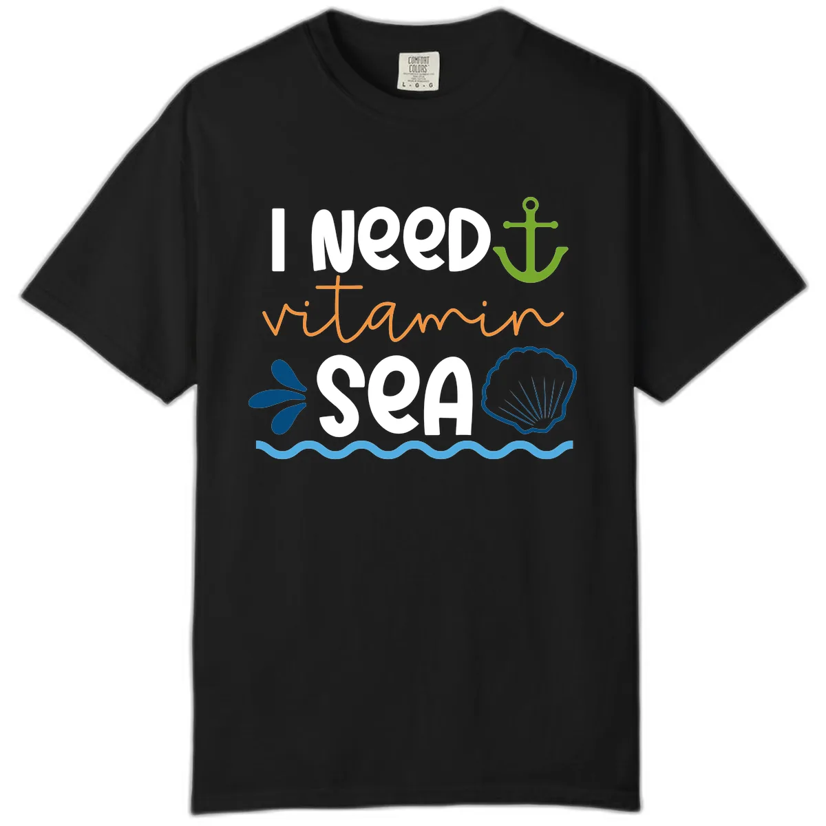 I Need Vitamin Sea Comfort Color in Black