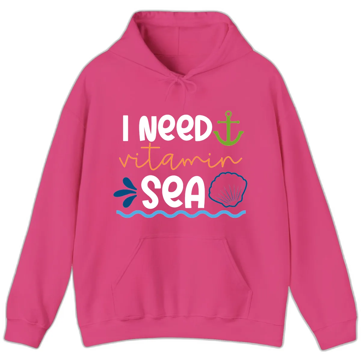 I Need Vitamin Sea Hoodie in Heliconia