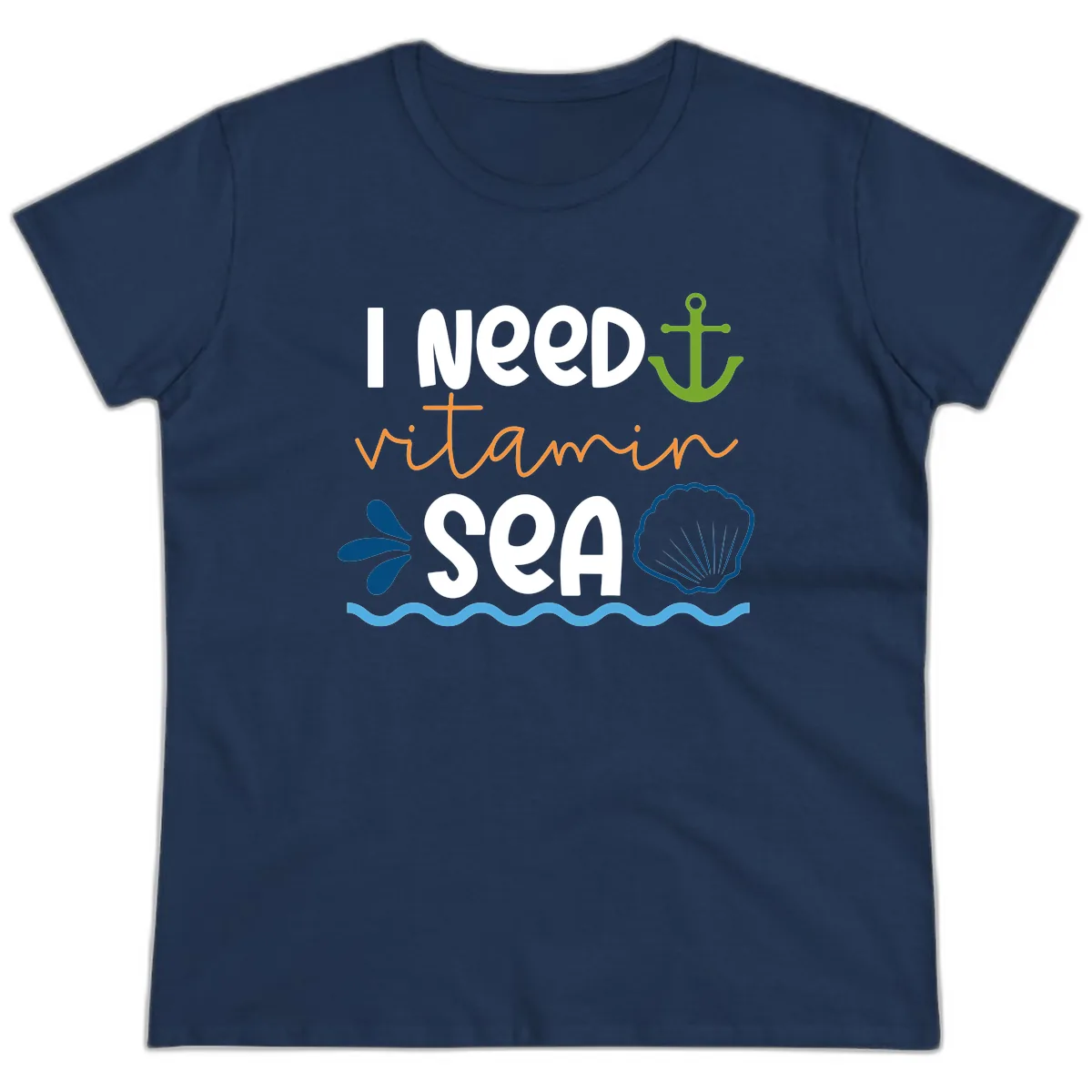 I Need Vitamin Sea Ladies Tee in Navy