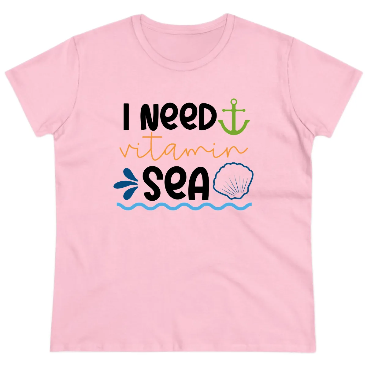 I Need Vitamin Sea Ladies Tee in Light Pink