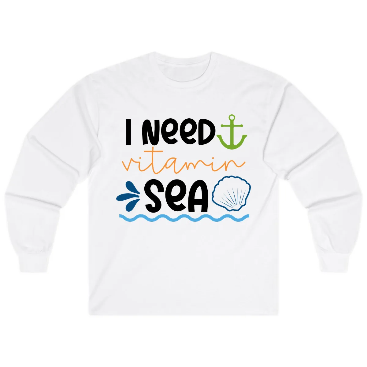 I Need Vitamin Sea Long Sleeve in White