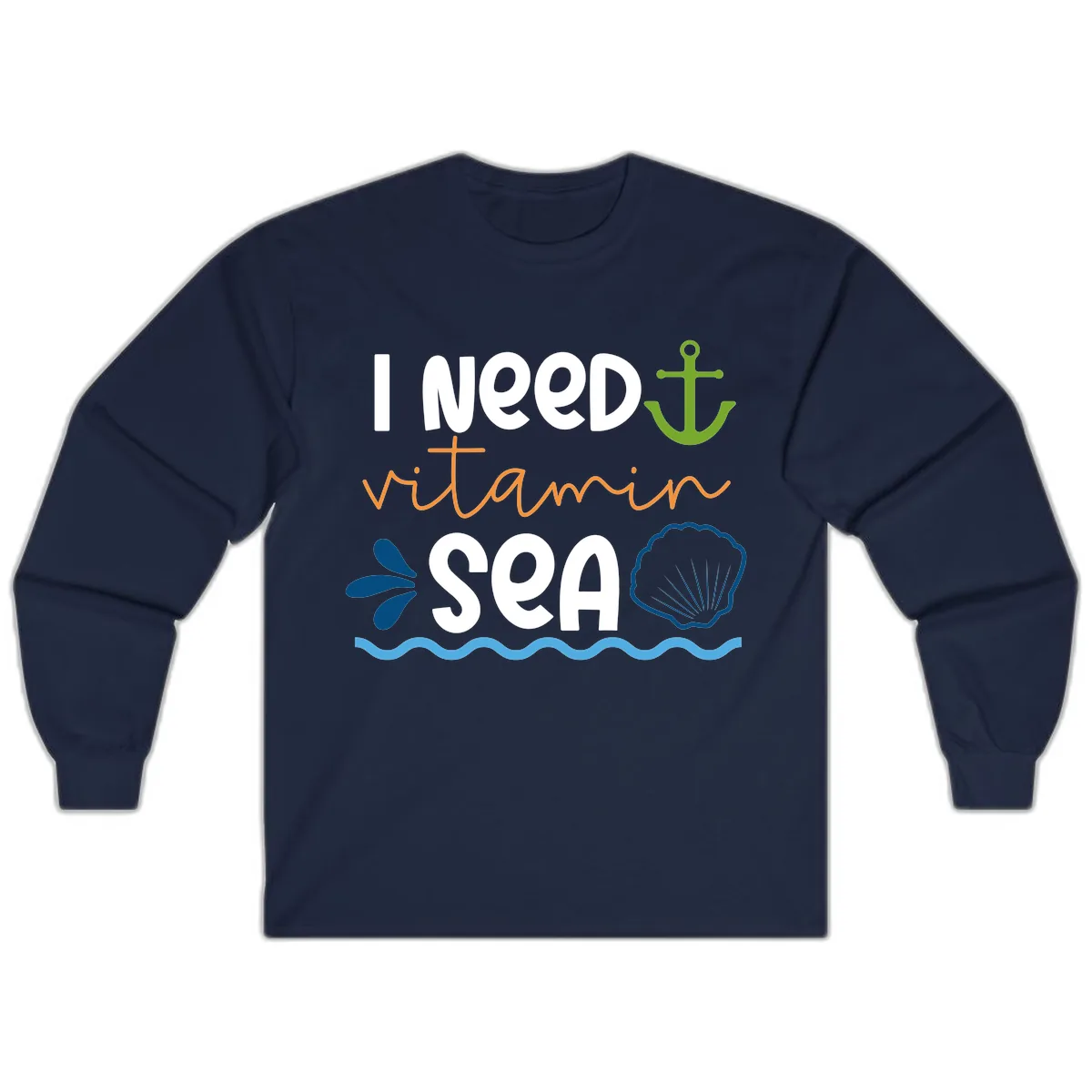 I Need Vitamin Sea Long Sleeve in Navy