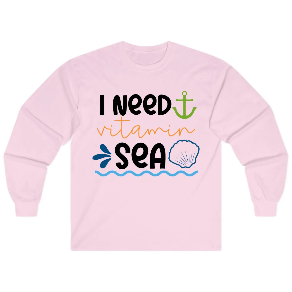 I Need Vitamin Sea Long Sleeve in Light Pink