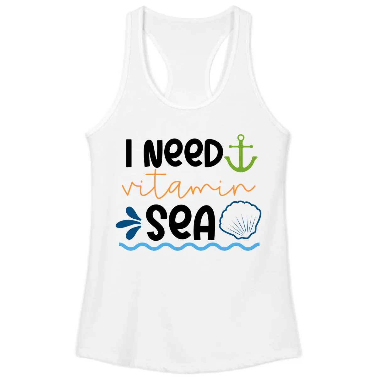I Need Vitamin Sea Ladies Tank in White