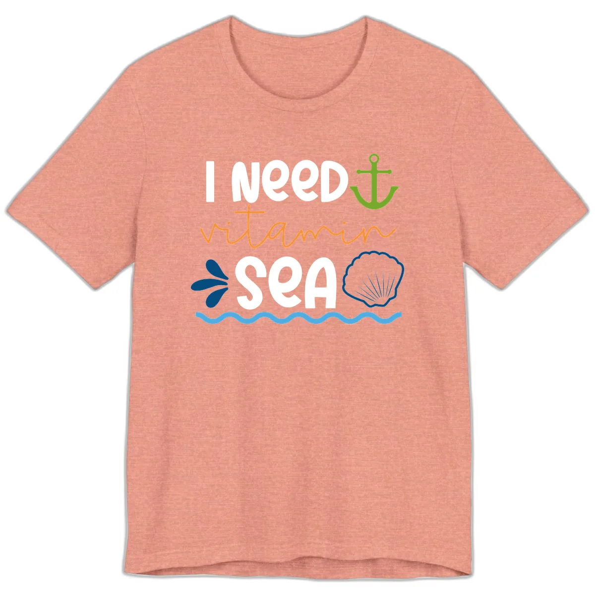 I Need Vitamin Sea Premium T-Shirt in Heather Sunset