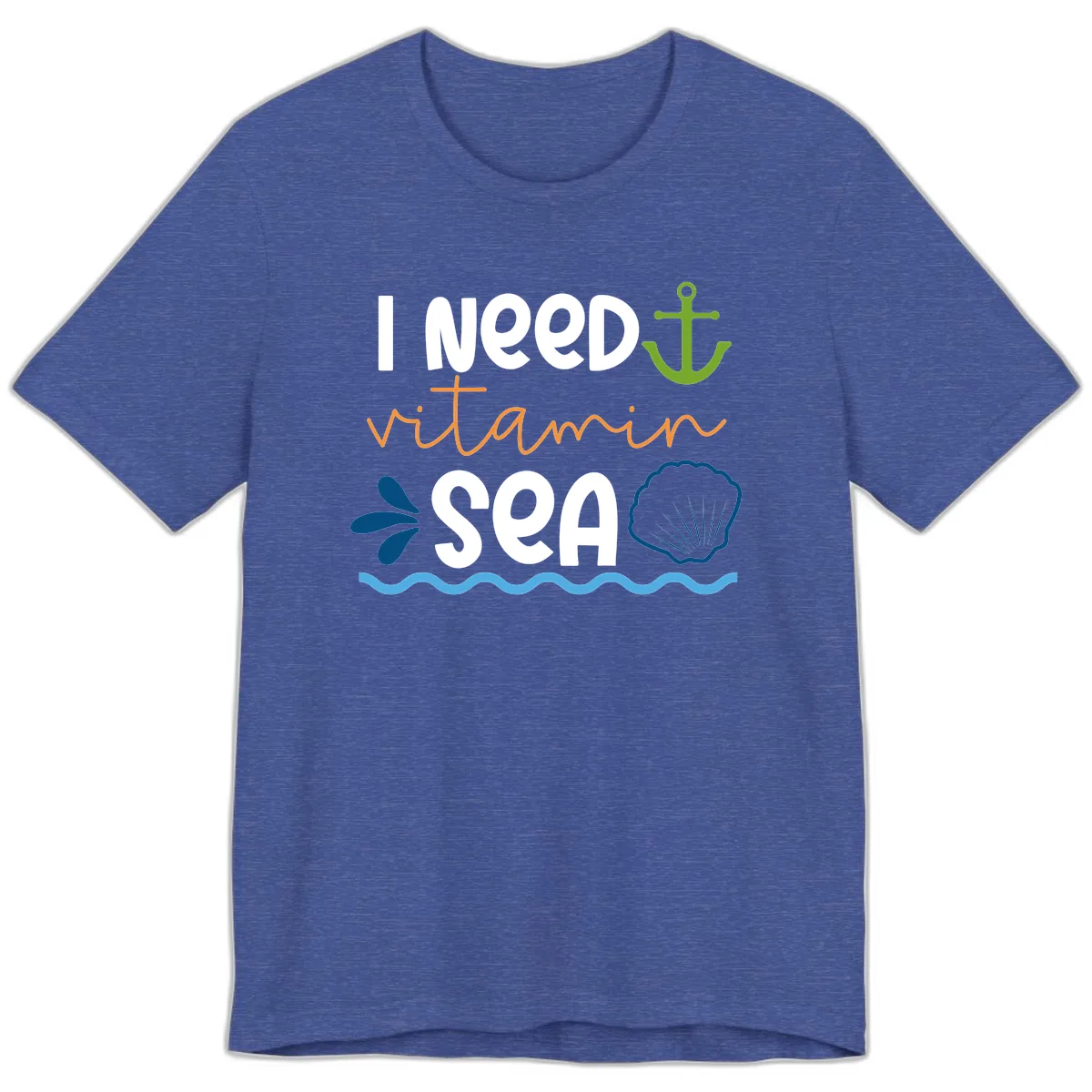 I Need Vitamin Sea Premium T-Shirt in Heather True Royal