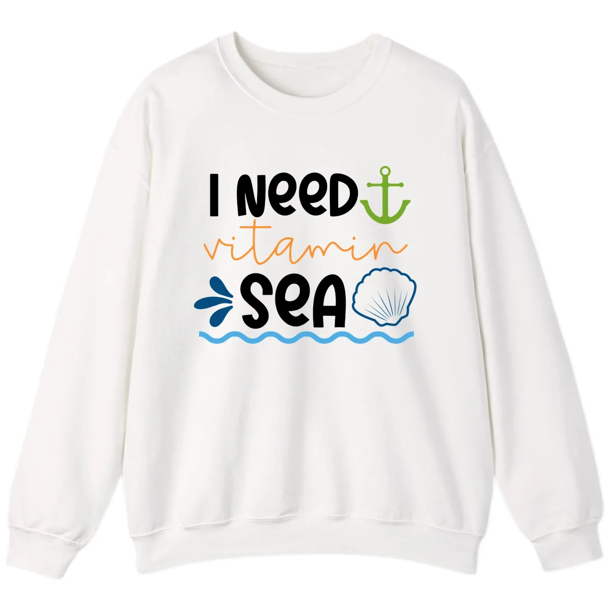 I Need Vitamin Sea Sweatshirt in White