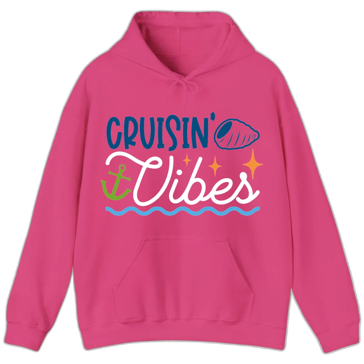 Cruisin' Vibes Hoodie in Heliconia