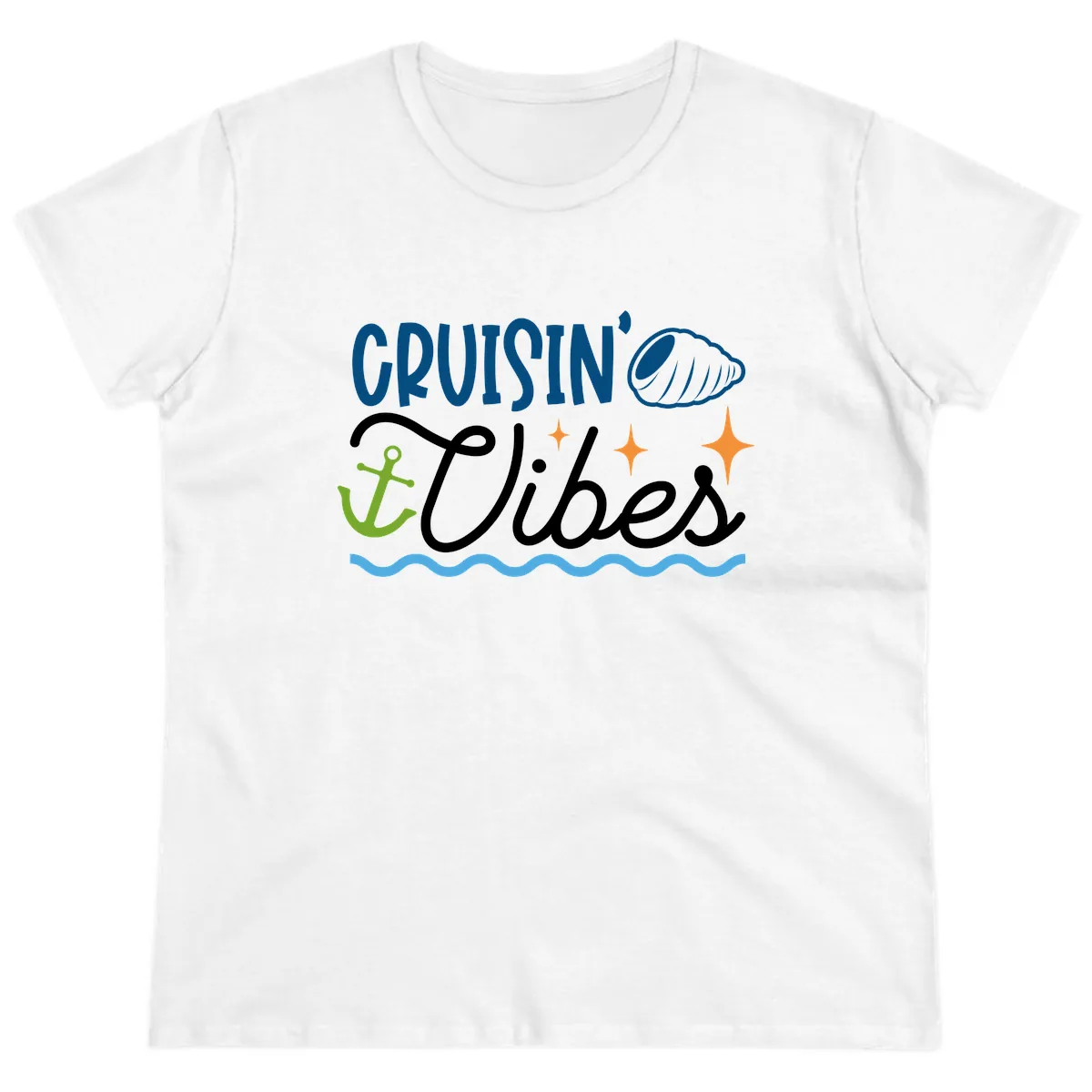Cruisin' Vibes Ladies Tee in White