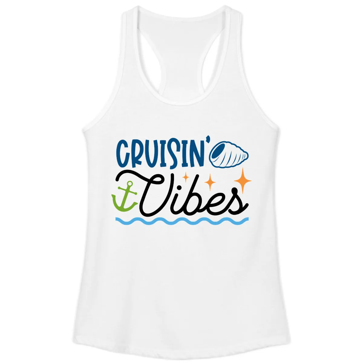 Cruisin' Vibes Ladies Tank in White