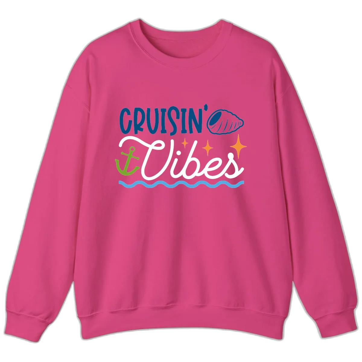 Cruisin' Vibes Sweatshirt in Heliconia