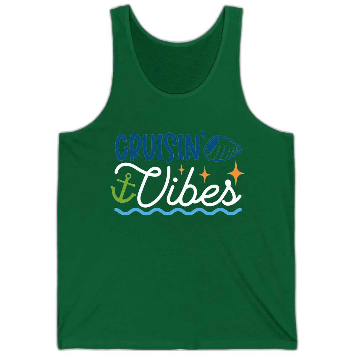 Cruisin' Vibes Tank in Kelly