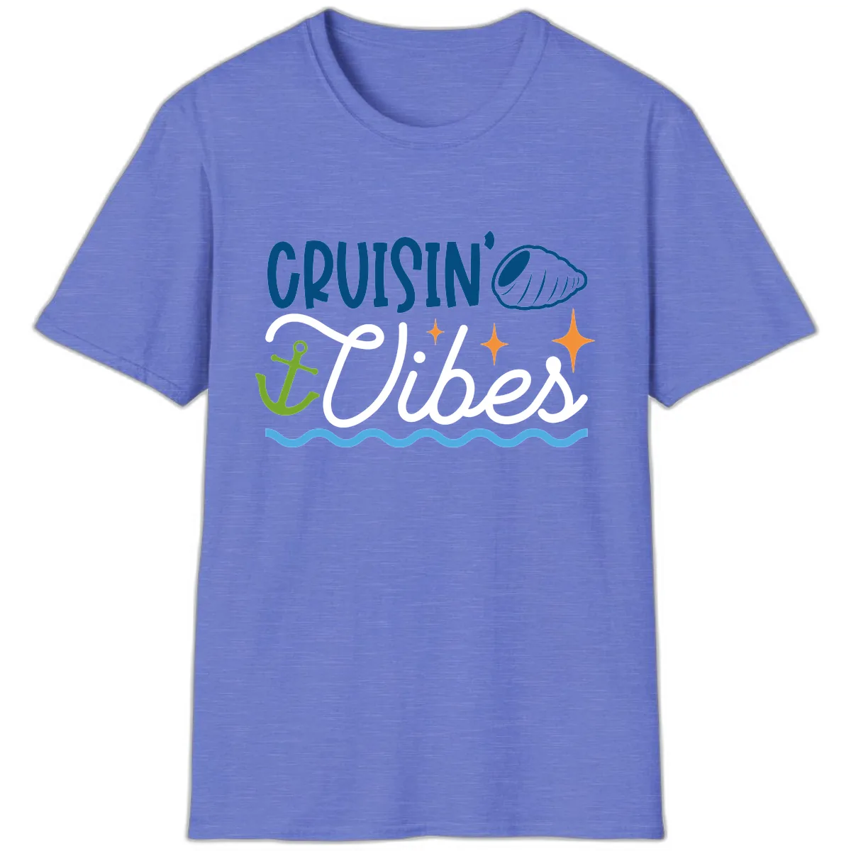 Cruisin' Vibes T-Shirt in Heather Royal