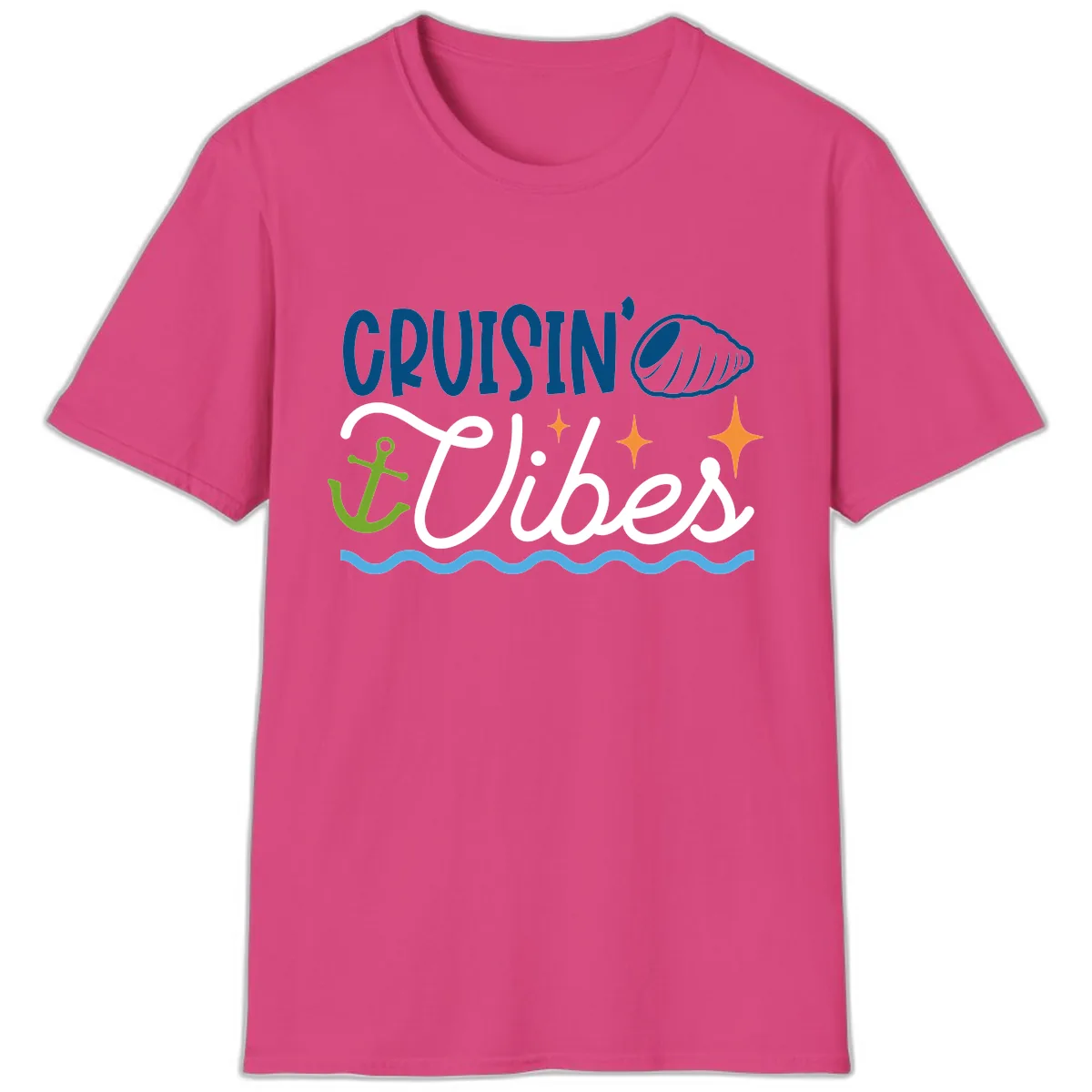 Cruisin' Vibes T-Shirt in Heliconia