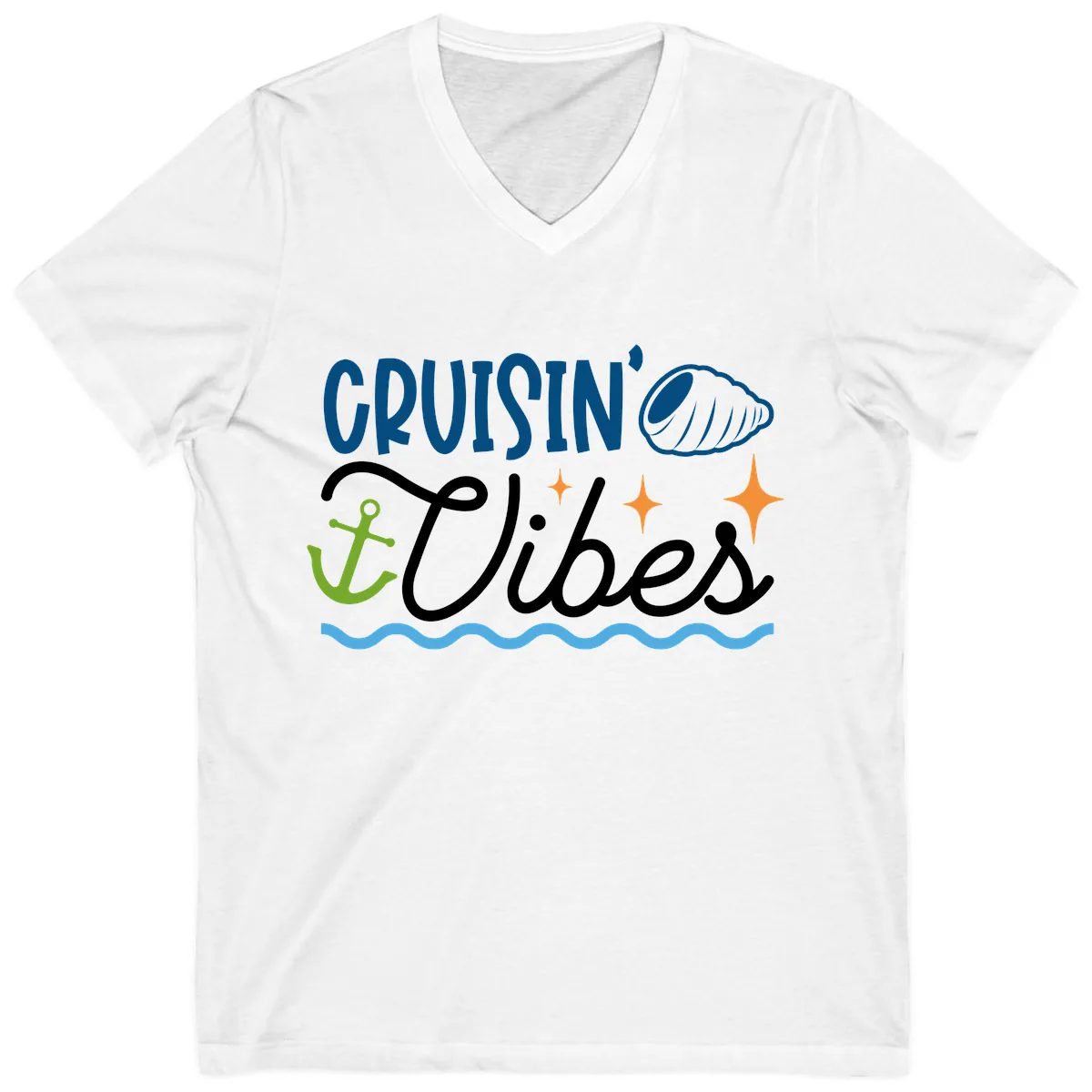 Cruisin' Vibes V-Neck in White
