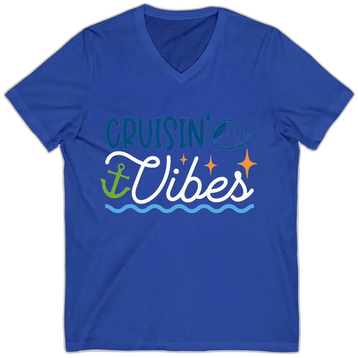 Cruisin' Vibes V-Neck in True Royal