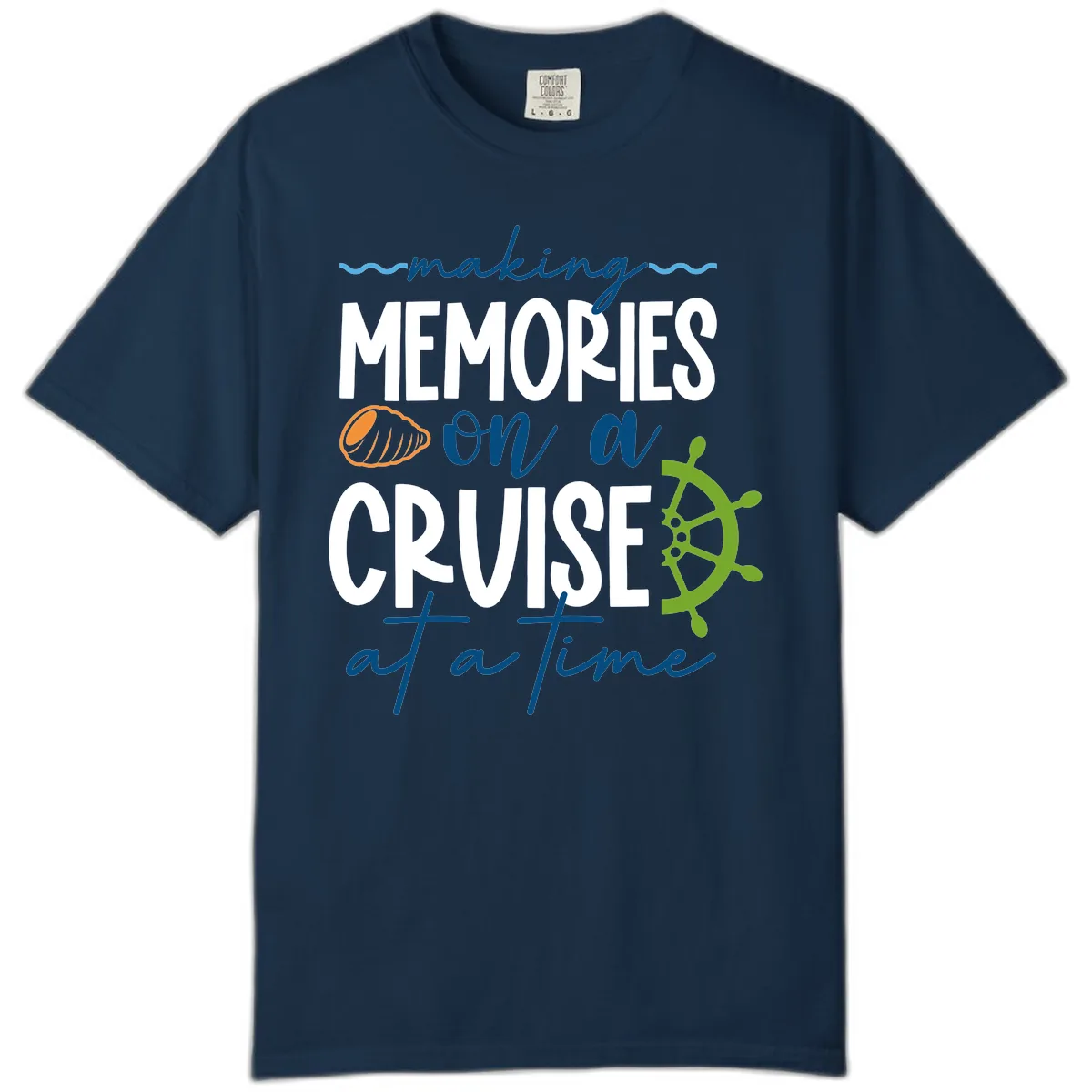 Making Memories On A Cruise At A Time Comfort Color in True Navy