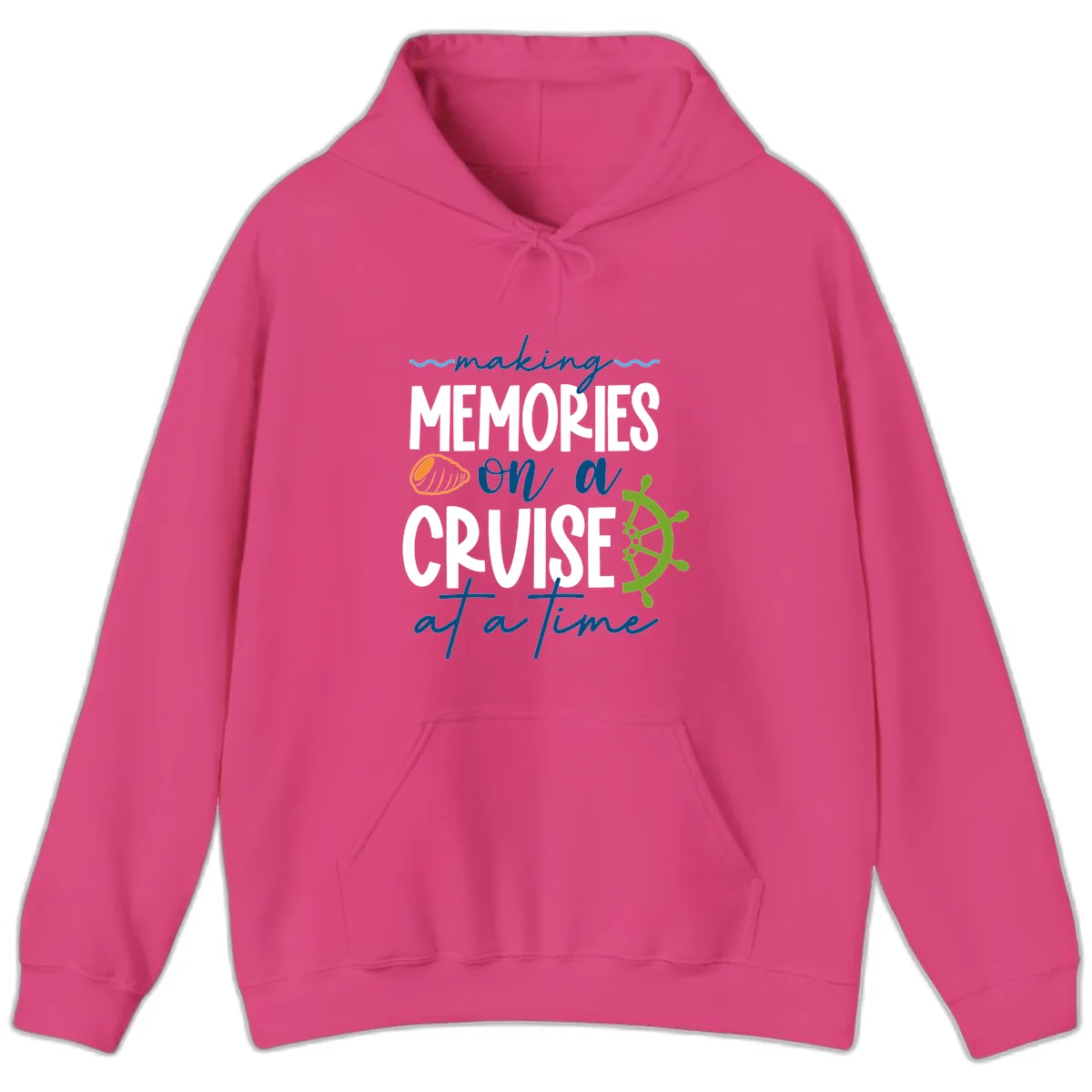 Making Memories On A Cruise At A Time Hoodie in Heliconia