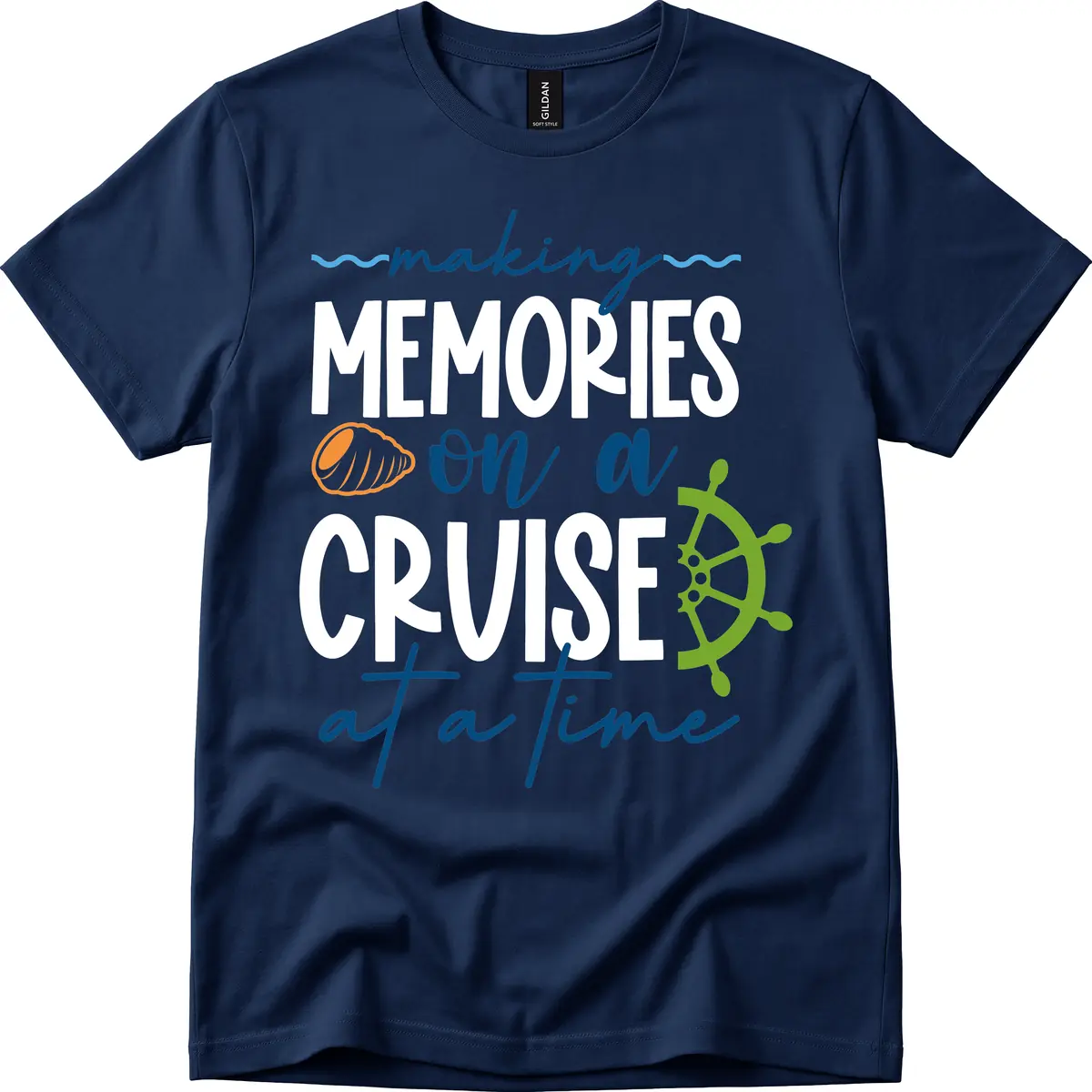 Making Memories On A Cruise At A Time T-Shirt in Navy