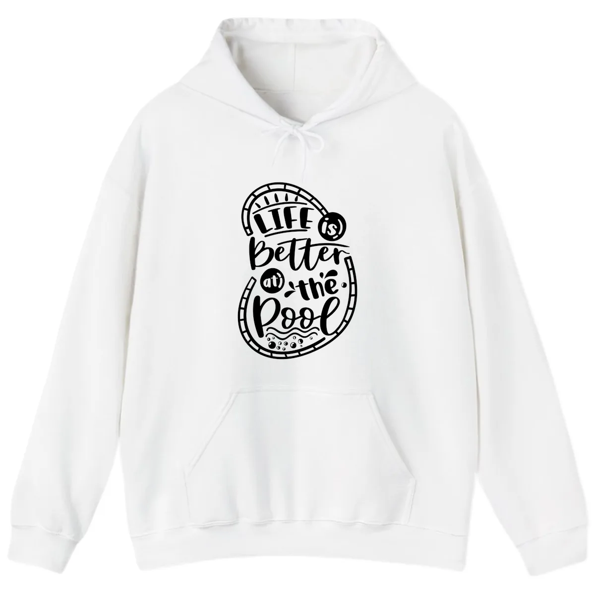 Life Is Better At The Pool Hoodie in White