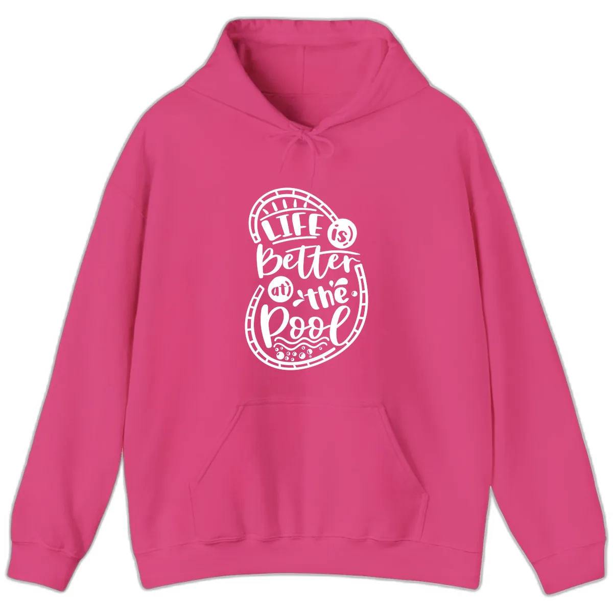 Life Is Better At The Pool Hoodie in Heliconia