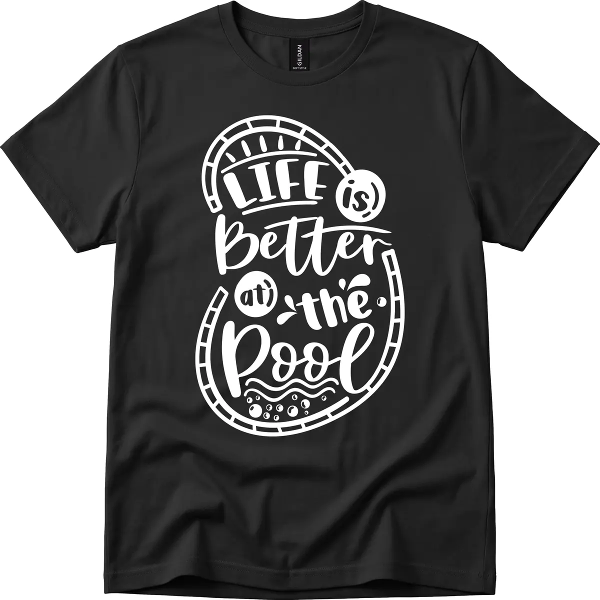 Life Is Better At The Pool T-Shirt in Black